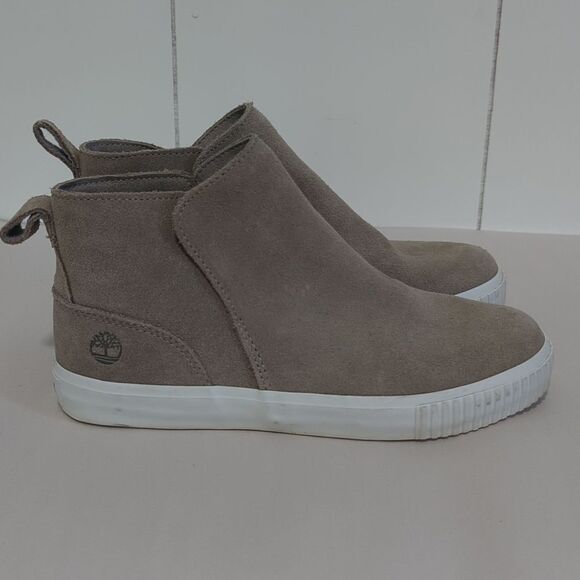 Timberland Skyla Bay Woman's Grey Suede Pull On Boots Shoes Sneakers Flats 6.5 - Picture 2 of 7